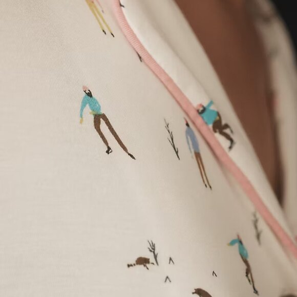 By Anthropologie The Briar Piped Pajama Shirt: Long-Sleeve Edition S NEW - Picture 4 of 8